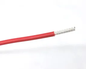 100' 14AWG RED Hi Temp PTFE Insulated Silver Plated 600 Volt Hook-Up Wire