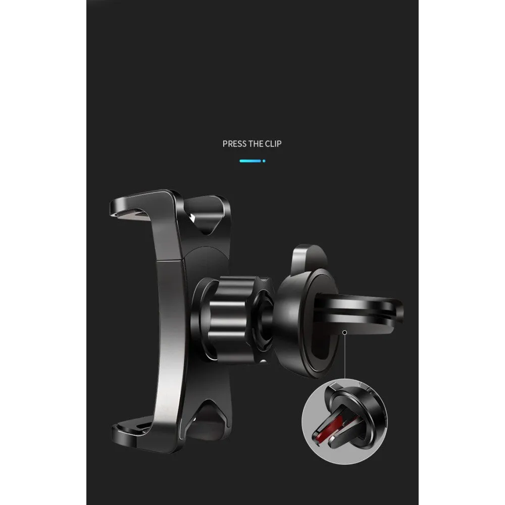 3 in 1 Car GPS Smartphone Holder: Dashboard / Visor Clamp   AC Grid Clip for Meizu MX6 M685U Premium Edition - Black