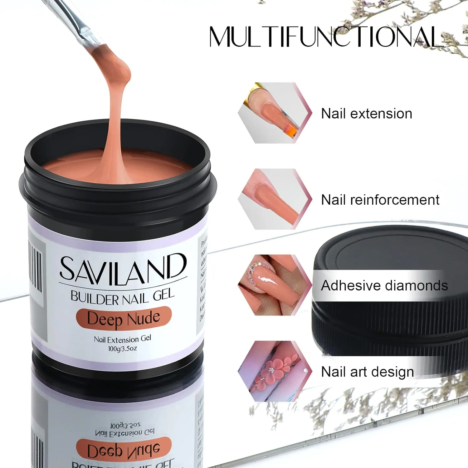 3.53oz/100g Deep Nudes Builder Nail Gel