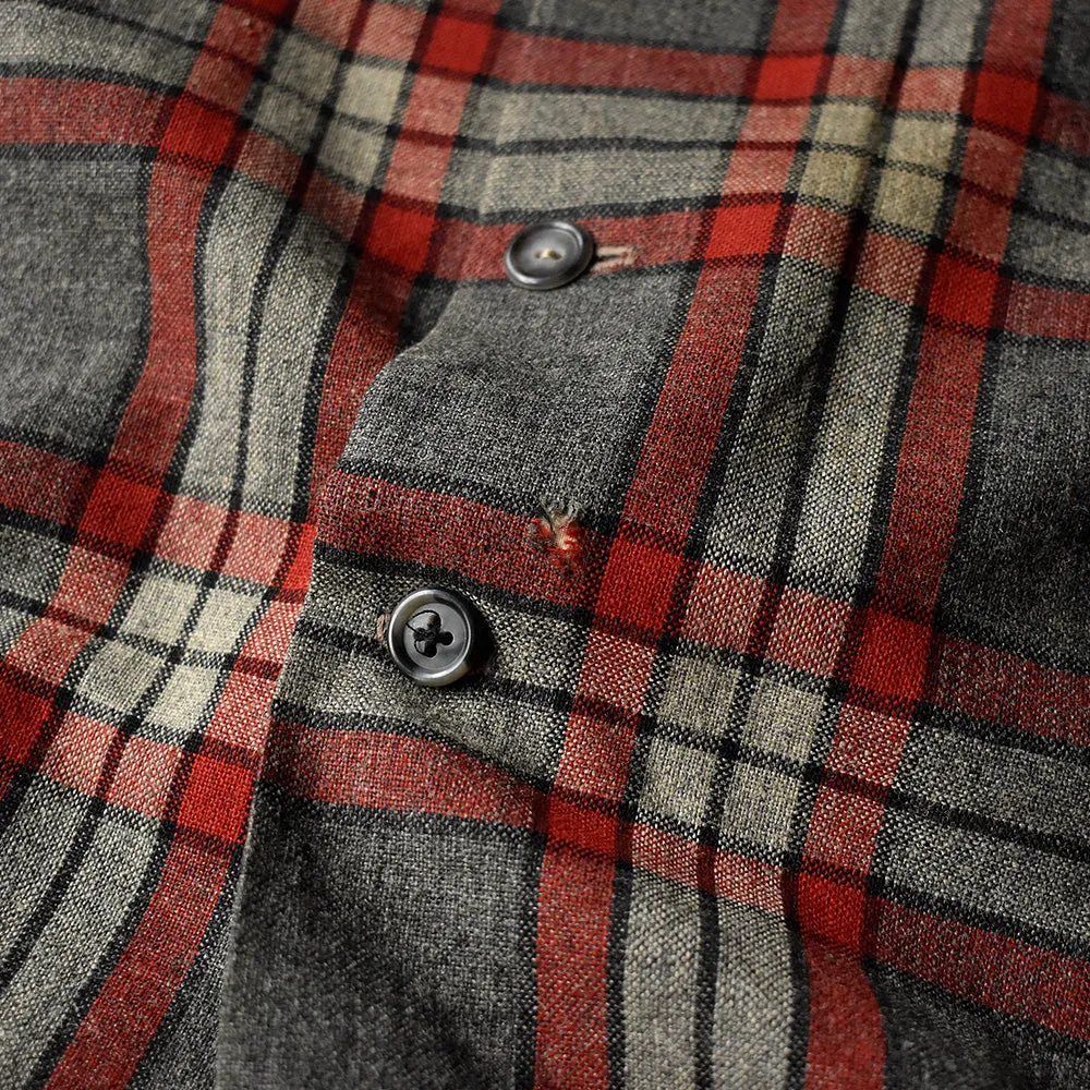 50's～ custom made cora feeley チェック柄ウールシャツ 240209H