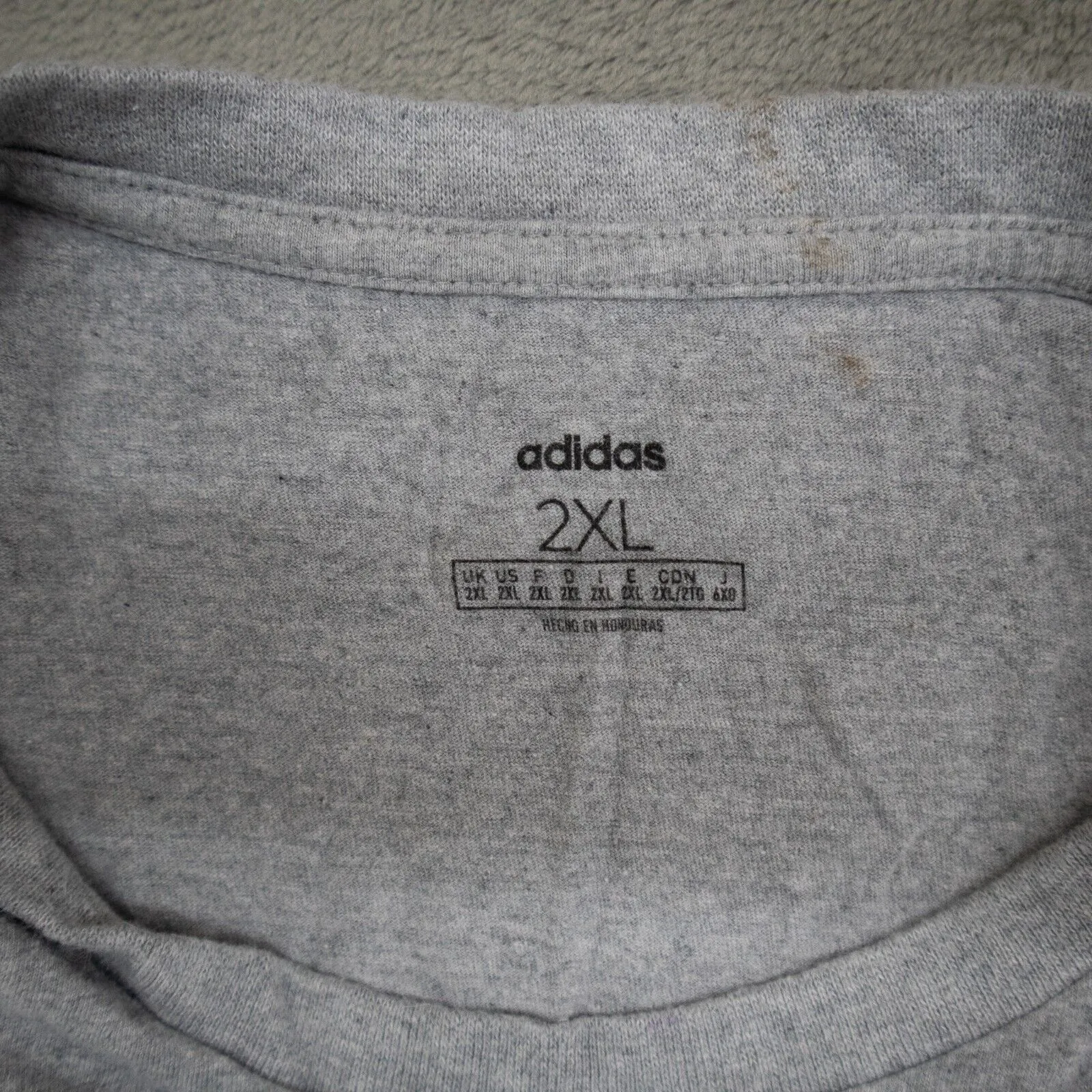 Adidas Men's Crew Neck Sports Logo T-Shirt Short Sleeves Solid Gray Size 2XL