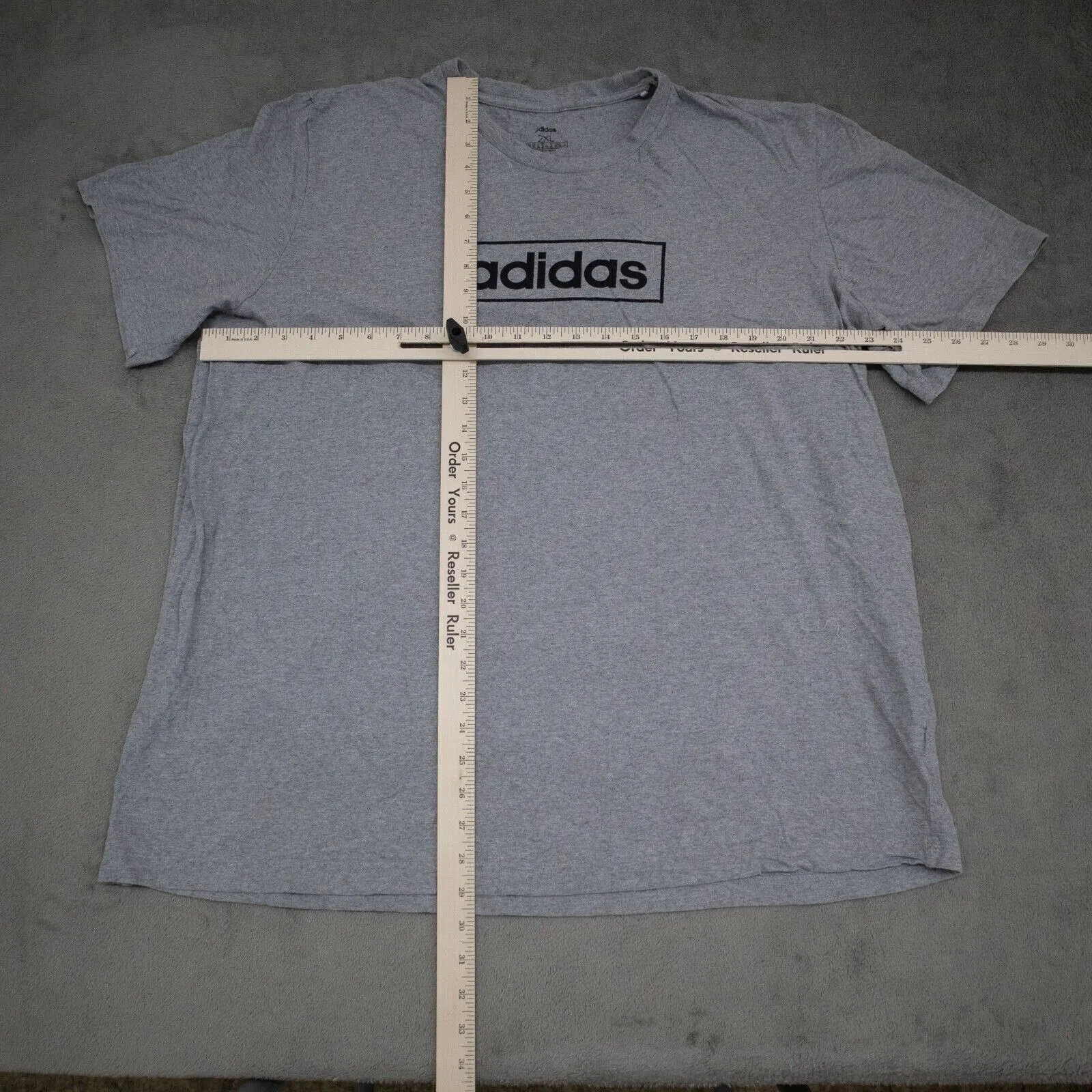 Adidas Men's Crew Neck Sports Logo T-Shirt Short Sleeves Solid Gray Size 2XL