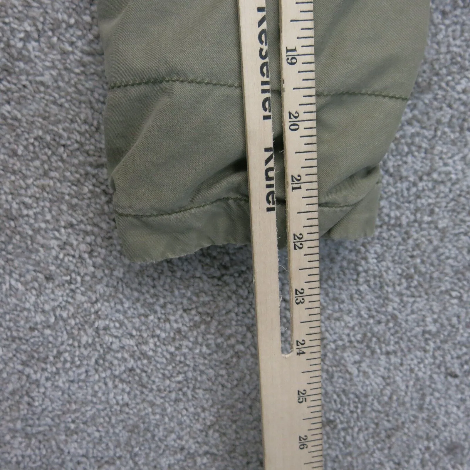 American Eagle Womens Insulated Sherpa Faux Fur Coat Jacket Clay Green SZ Small