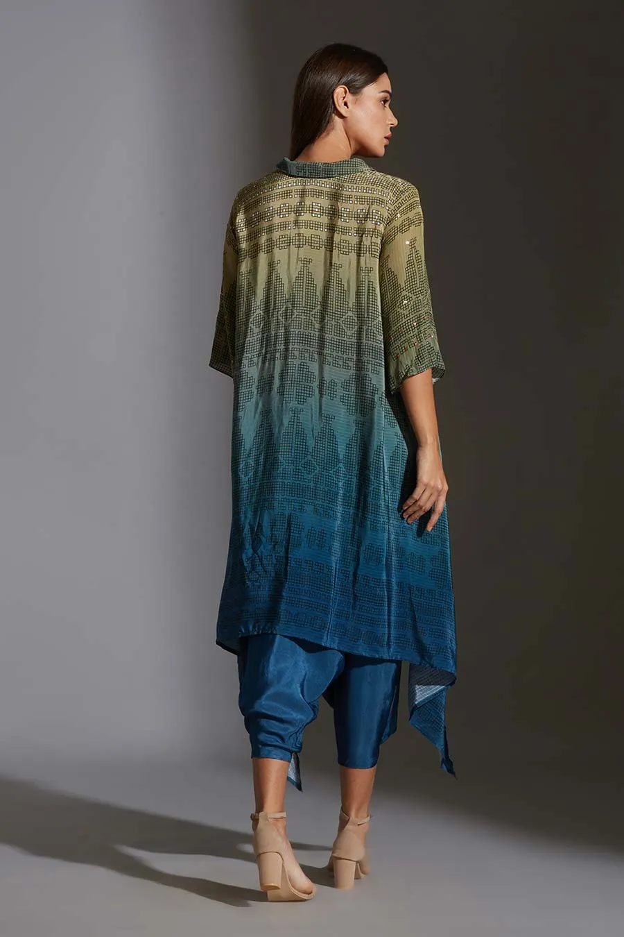 Asymmetric Shirt Tunic & Dhoti Pant Set