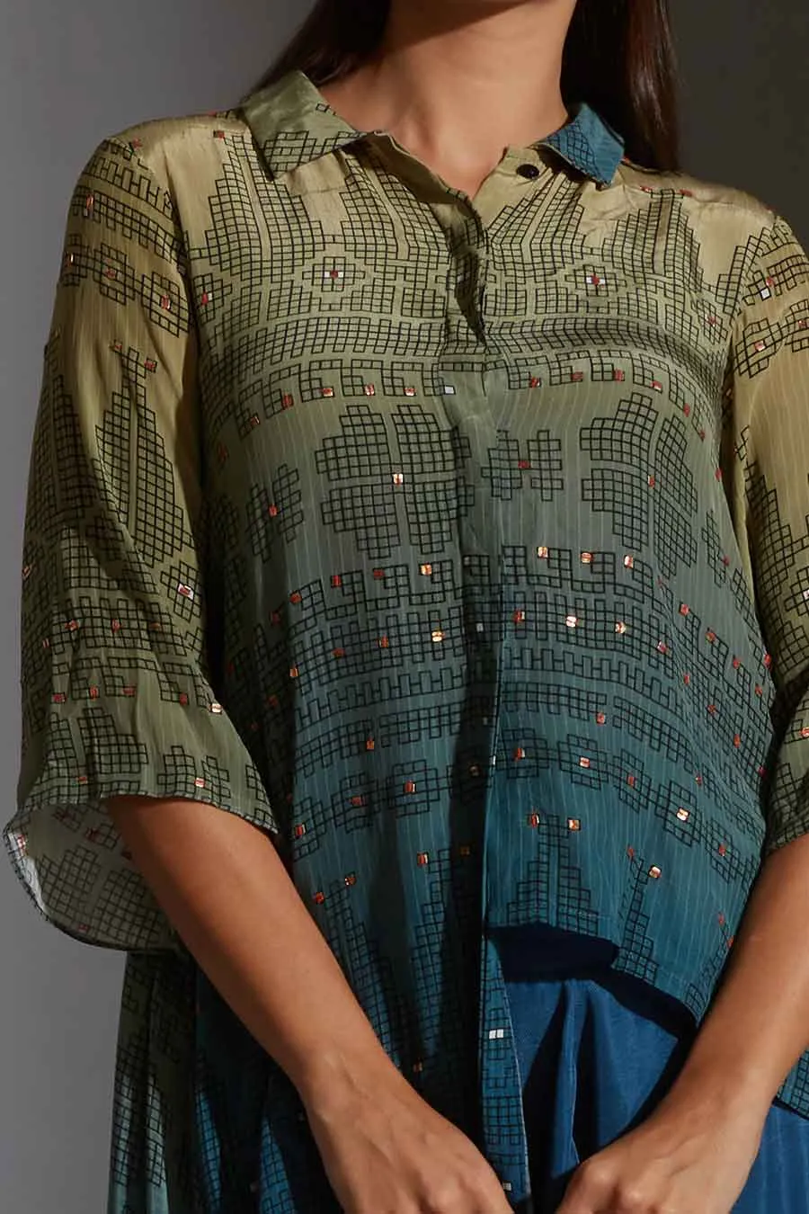Asymmetric Shirt Tunic & Dhoti Pant Set