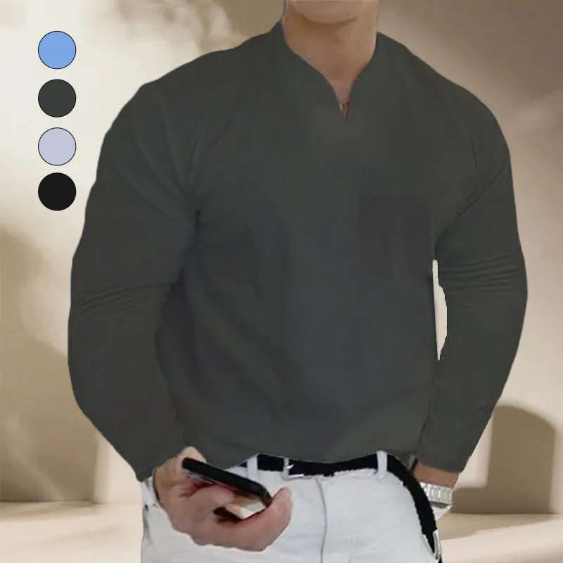 Athletic Long Sleeve V-Neck T-Shirt