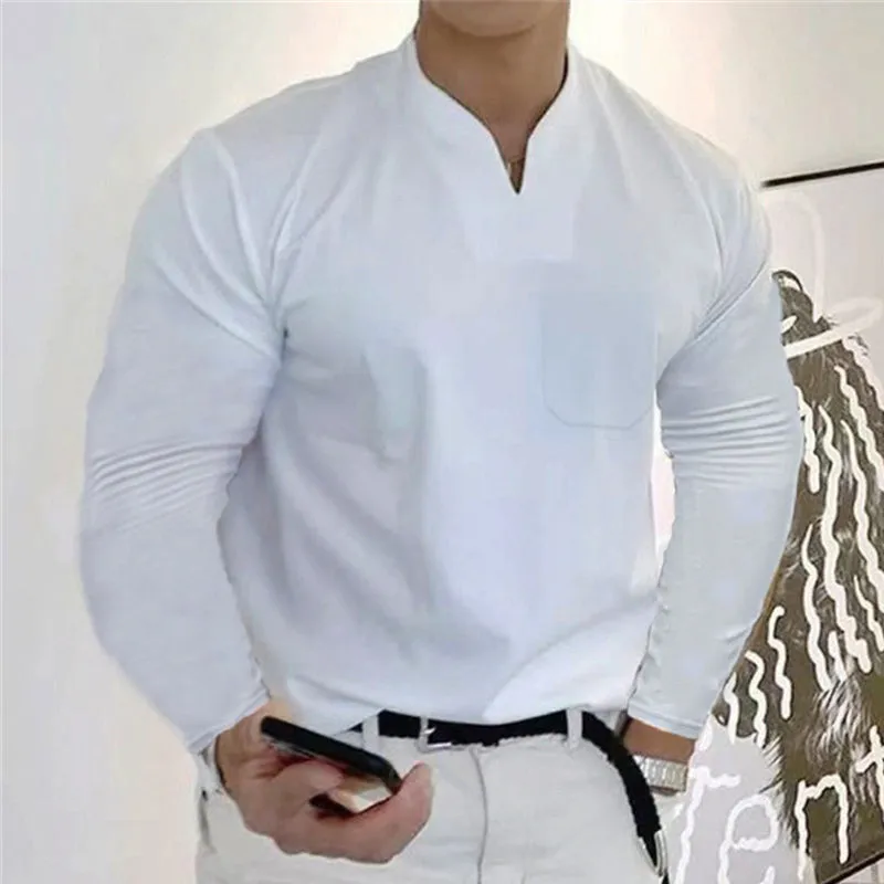 Athletic Long Sleeve V-Neck T-Shirt