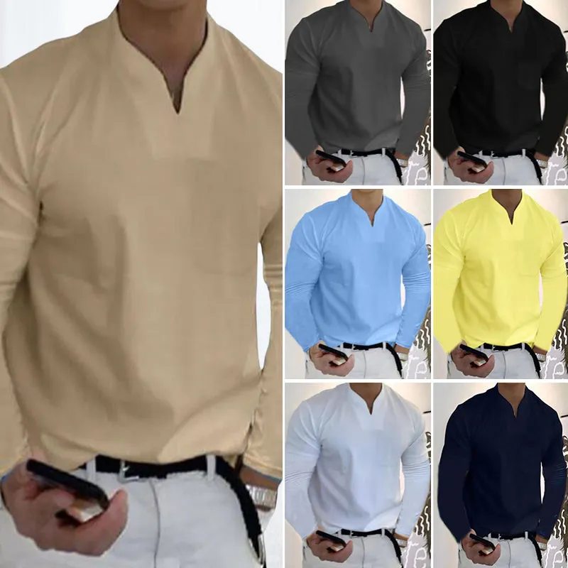 Athletic Long Sleeve V-Neck T-Shirt
