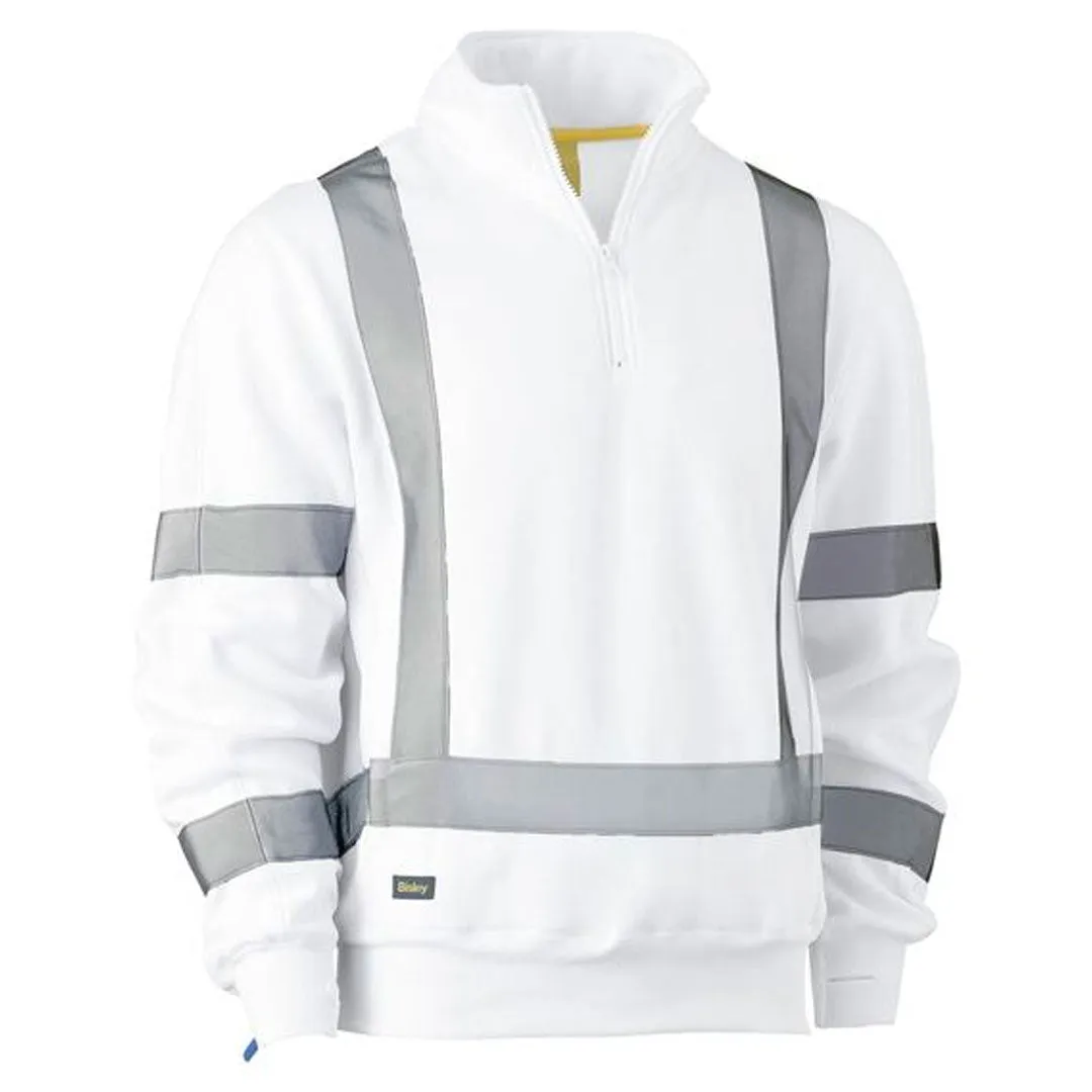 BISLEY X TAPED 1/4 ZIP FLEECE PULLOVER - WHITE