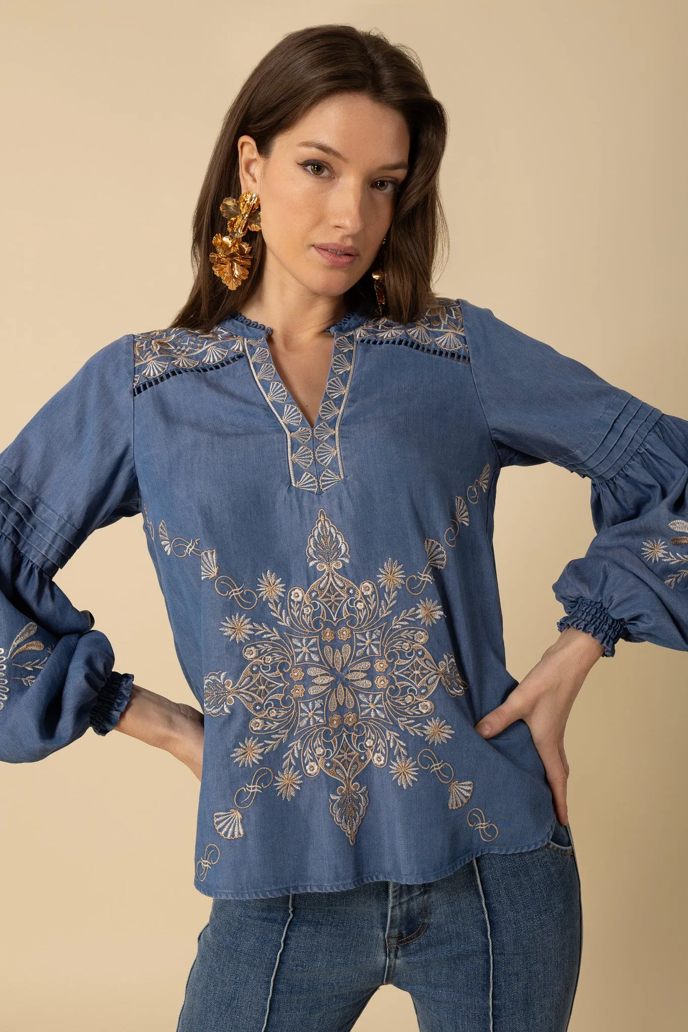 Blue Elliot Chambray Tunic