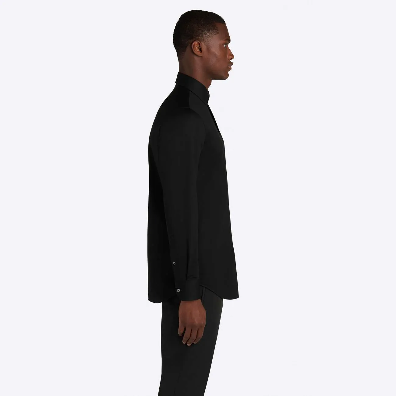 Bugatchi Solid Black Print OoohCotton® Shirt