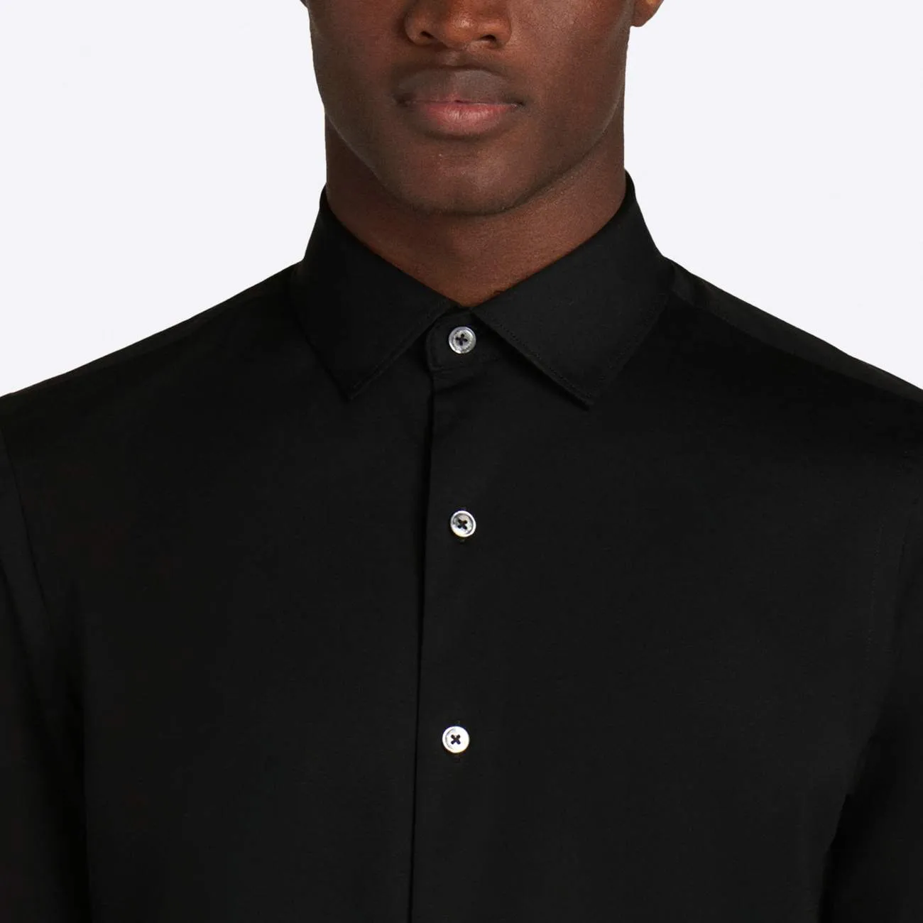 Bugatchi Solid Black Print OoohCotton® Shirt