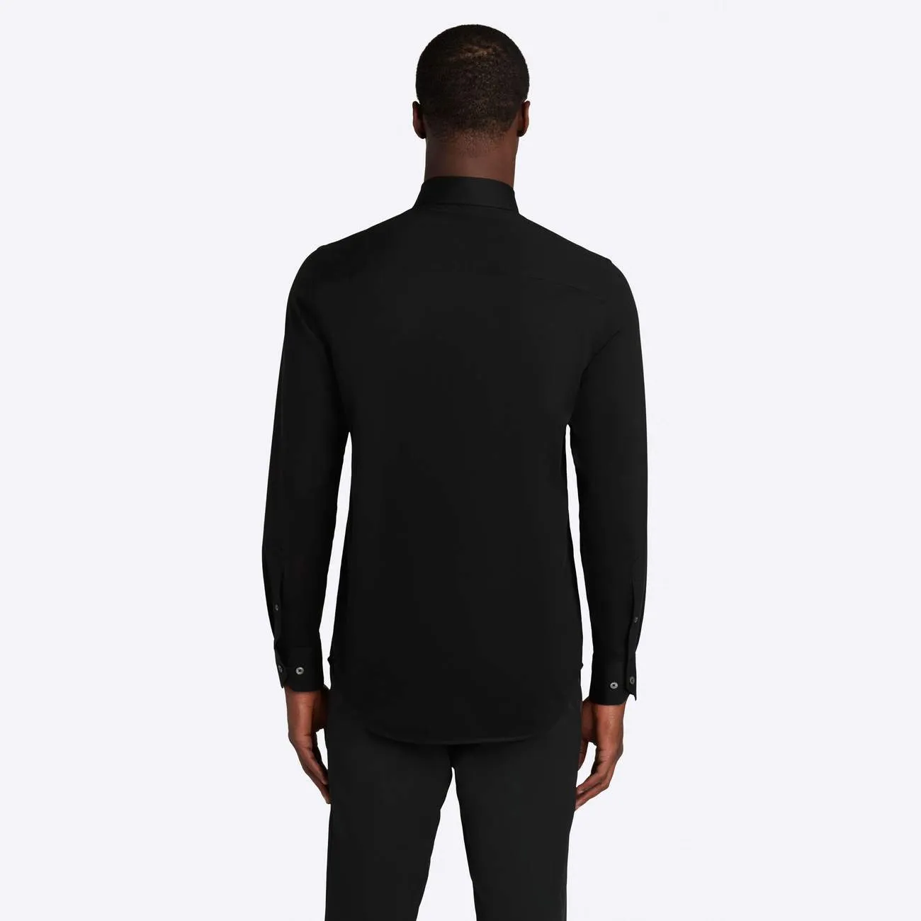 Bugatchi Solid Black Print OoohCotton® Shirt