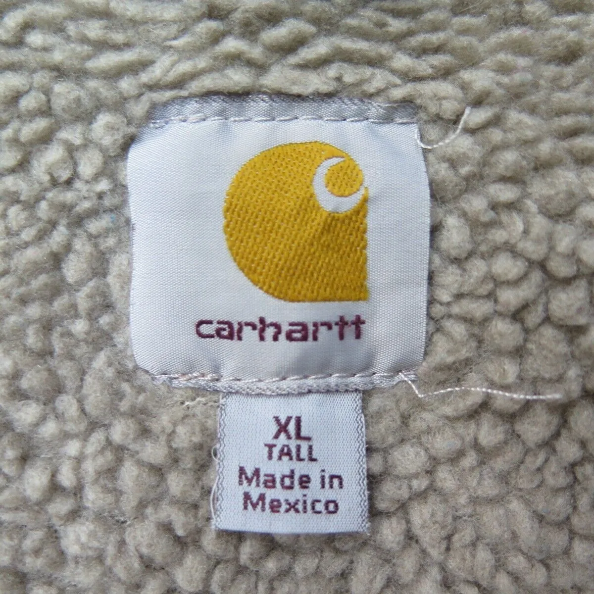 Carhartt Jacket Mens XL Brown Full Zip Sherpa Lined Jacket Insulated Workwear