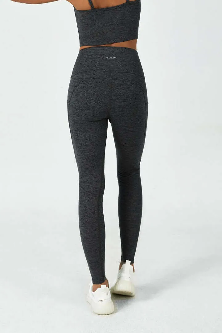 CloudFleece™ High-Waist Drawstring Legging-Dark Heather Grey