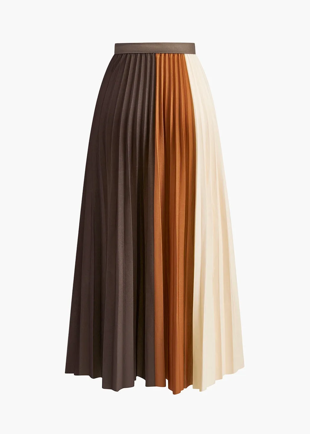 Colorblock Pleated Skirt