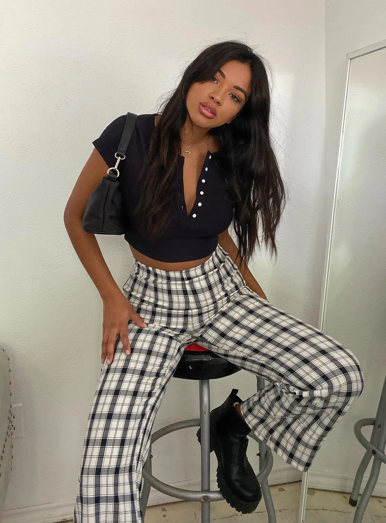 Euros Pants Black/White