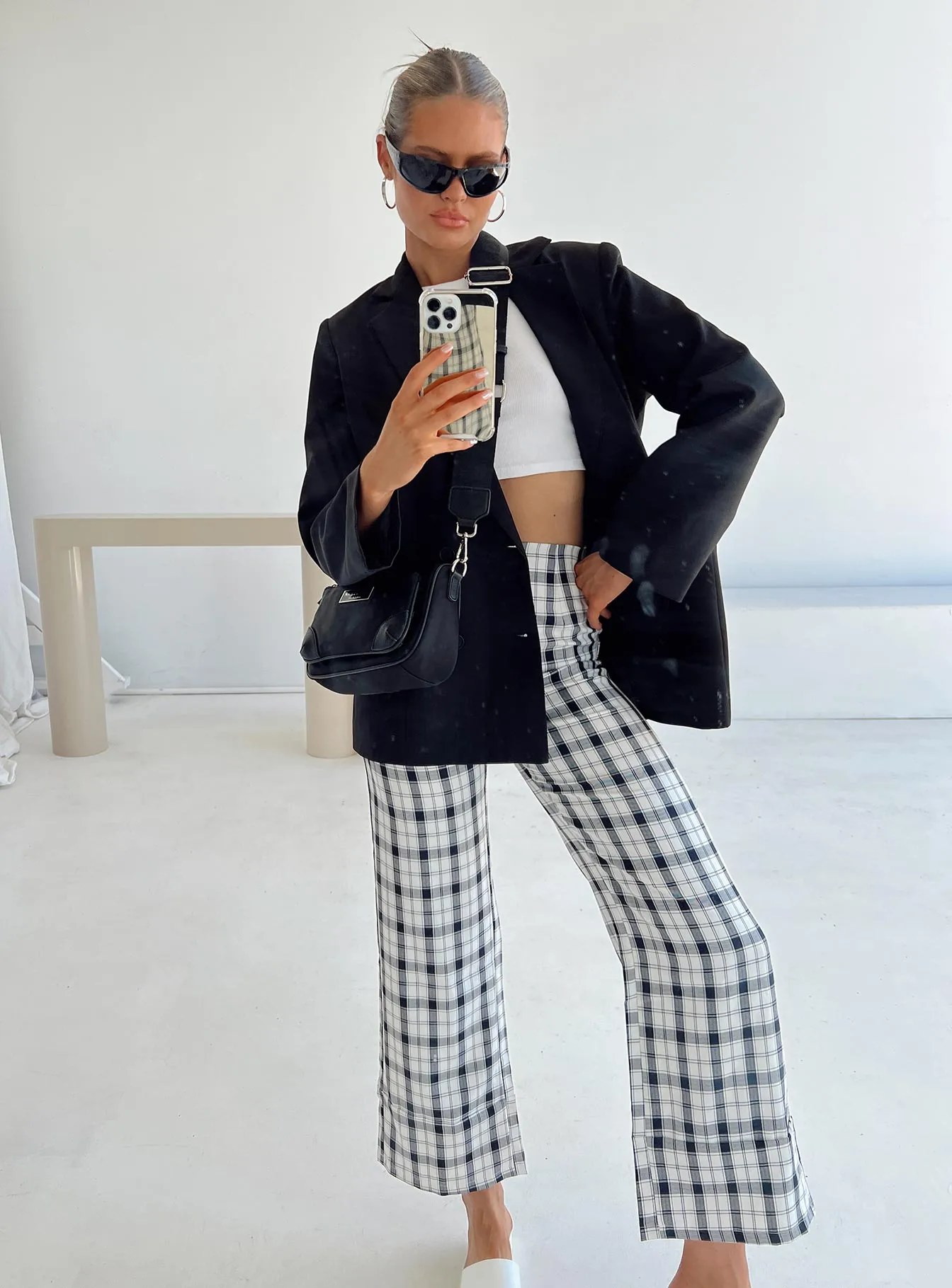 Euros Pants Black/White
