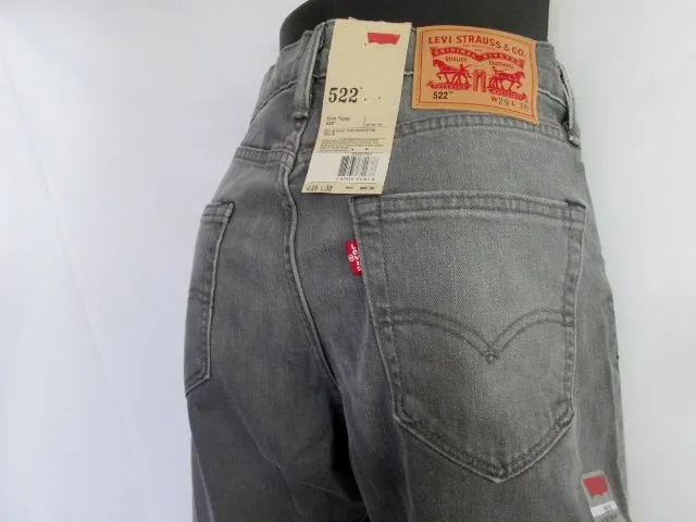 NEW NWT Mens Womens LEVI'S 522 SLIM TAPER Denim Jeans PANTS 29 X 30 GRAY Trousers