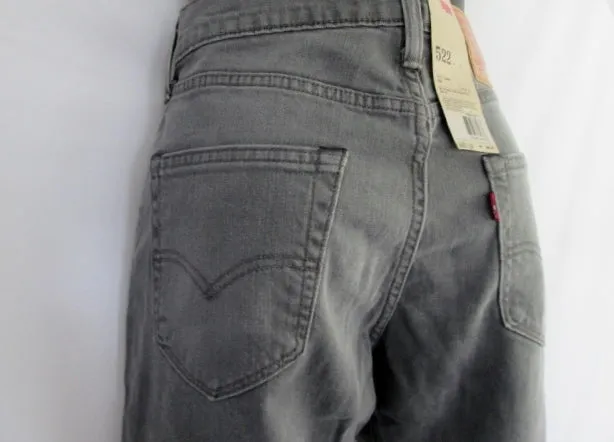 NEW NWT Mens Womens LEVI'S 522 SLIM TAPER Denim Jeans PANTS 29 X 30 GRAY Trousers