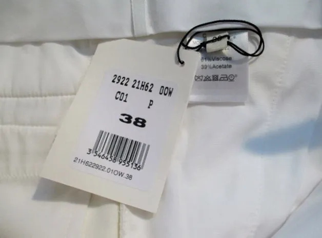 NWT NEW CELINE FRANCE TROUSER Pant 38 6 CREME WHITE Womens
