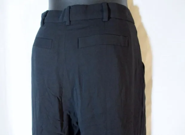 NWT NEW VIONNET PARIS CADY STRETCH Pleated TROUSER Pant 42 BLACK Womens
