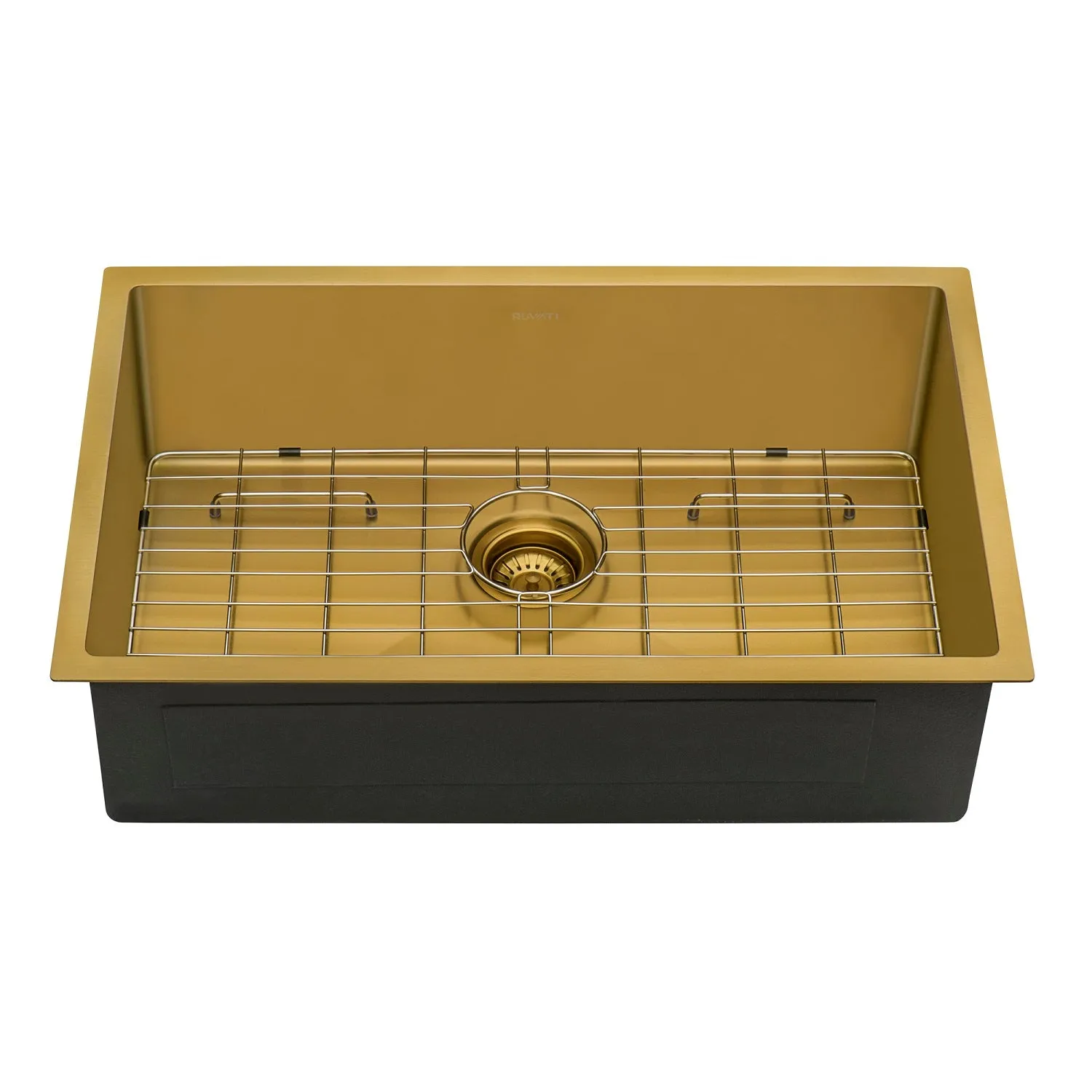 Ruvati 30-inch Undermount Satin Brass Matte Gold Stainless Steel Kitchen Sink 16 Gauge Single Bowl – RVH6300GG