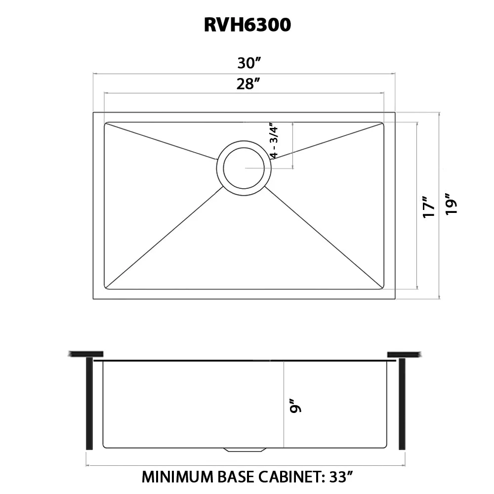 Ruvati 30-inch Undermount Satin Brass Matte Gold Stainless Steel Kitchen Sink 16 Gauge Single Bowl – RVH6300GG