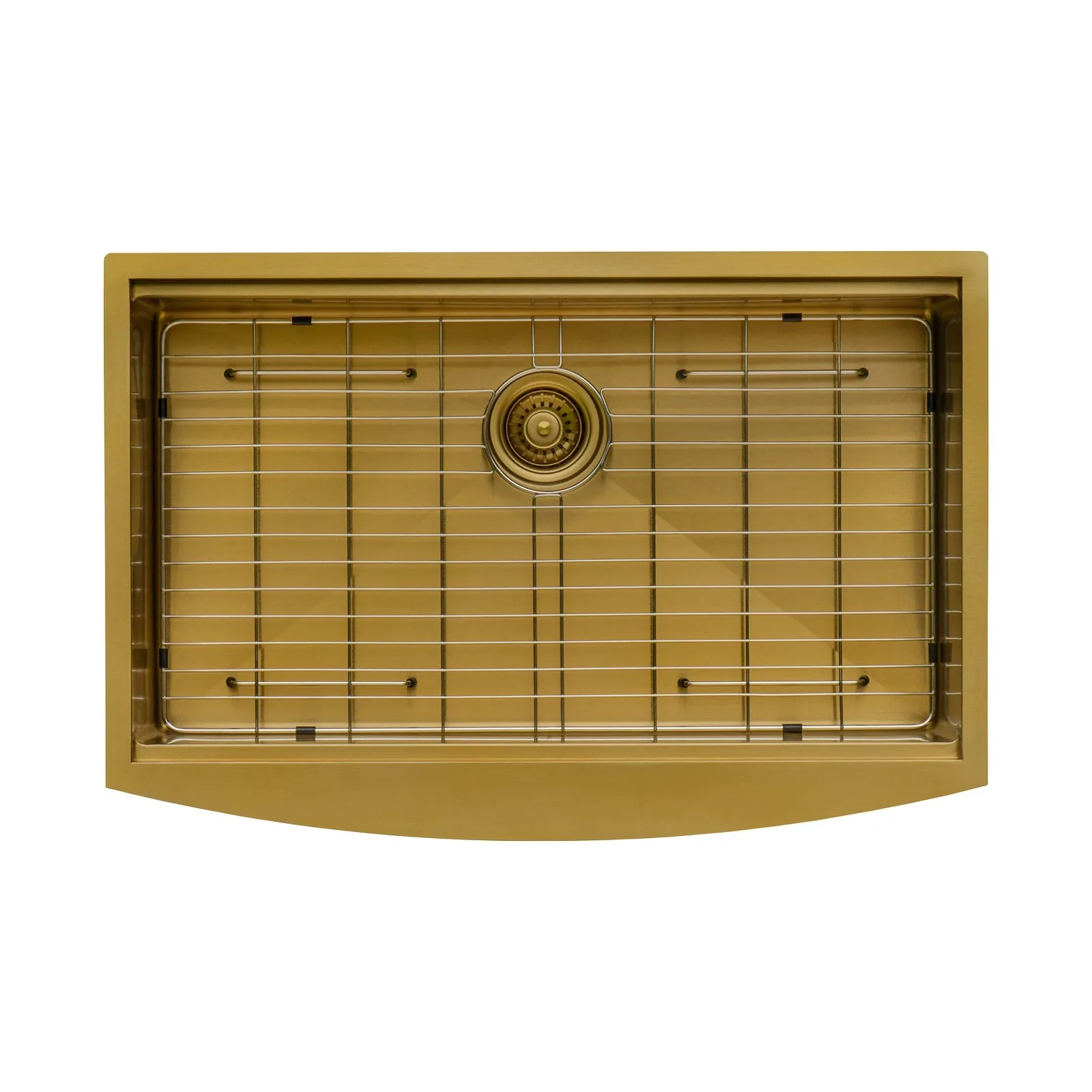 Ruvati 33-inch Matte Gold Workstation Apron-Front Brass Tone Stainless Steel Kitchen Sink – RVH9207GG