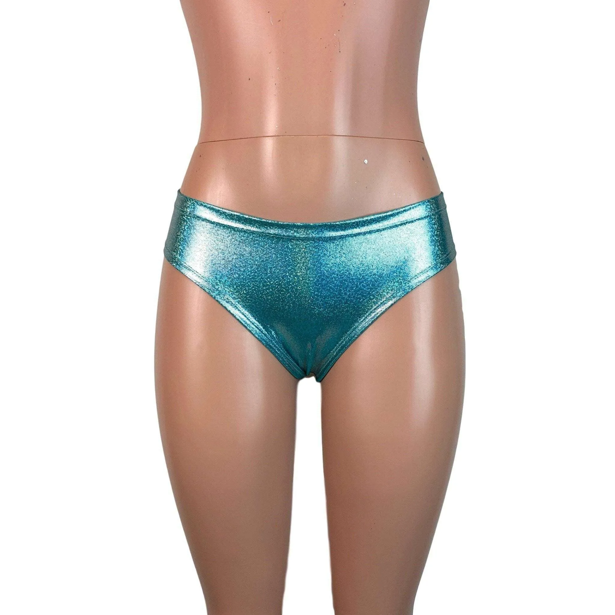 SALE - Jade Blue Holographic Cheeky Bikini
