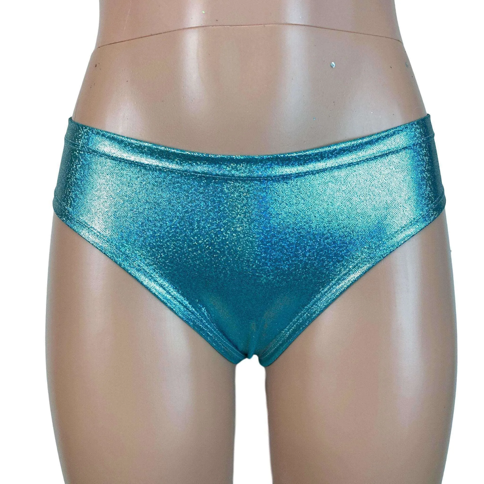 SALE - Jade Blue Holographic Cheeky Bikini