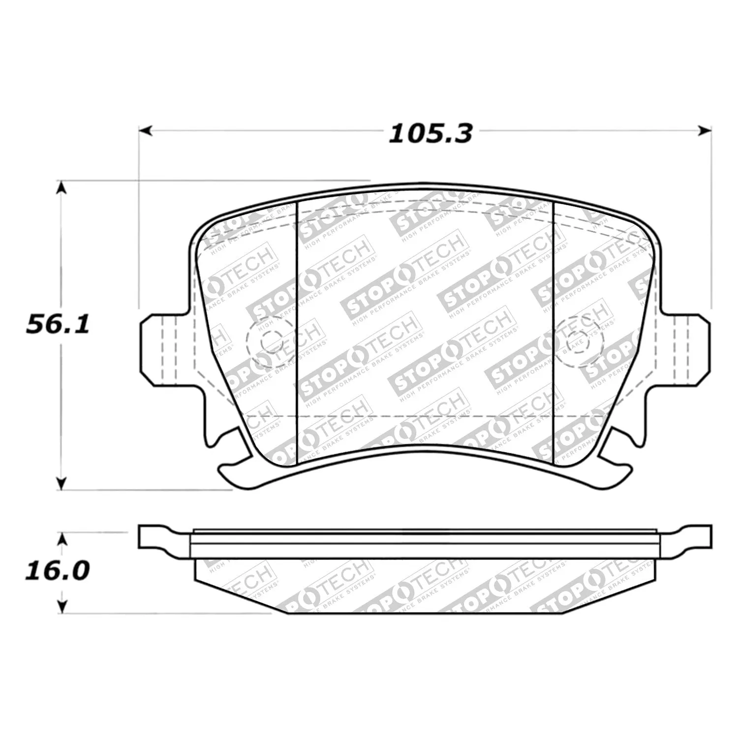 StopTech Street Select Brake Pads Audi	A4 (01-08)  A4 Quattro (05-09) [Rear w/ Hardware] 305.11080