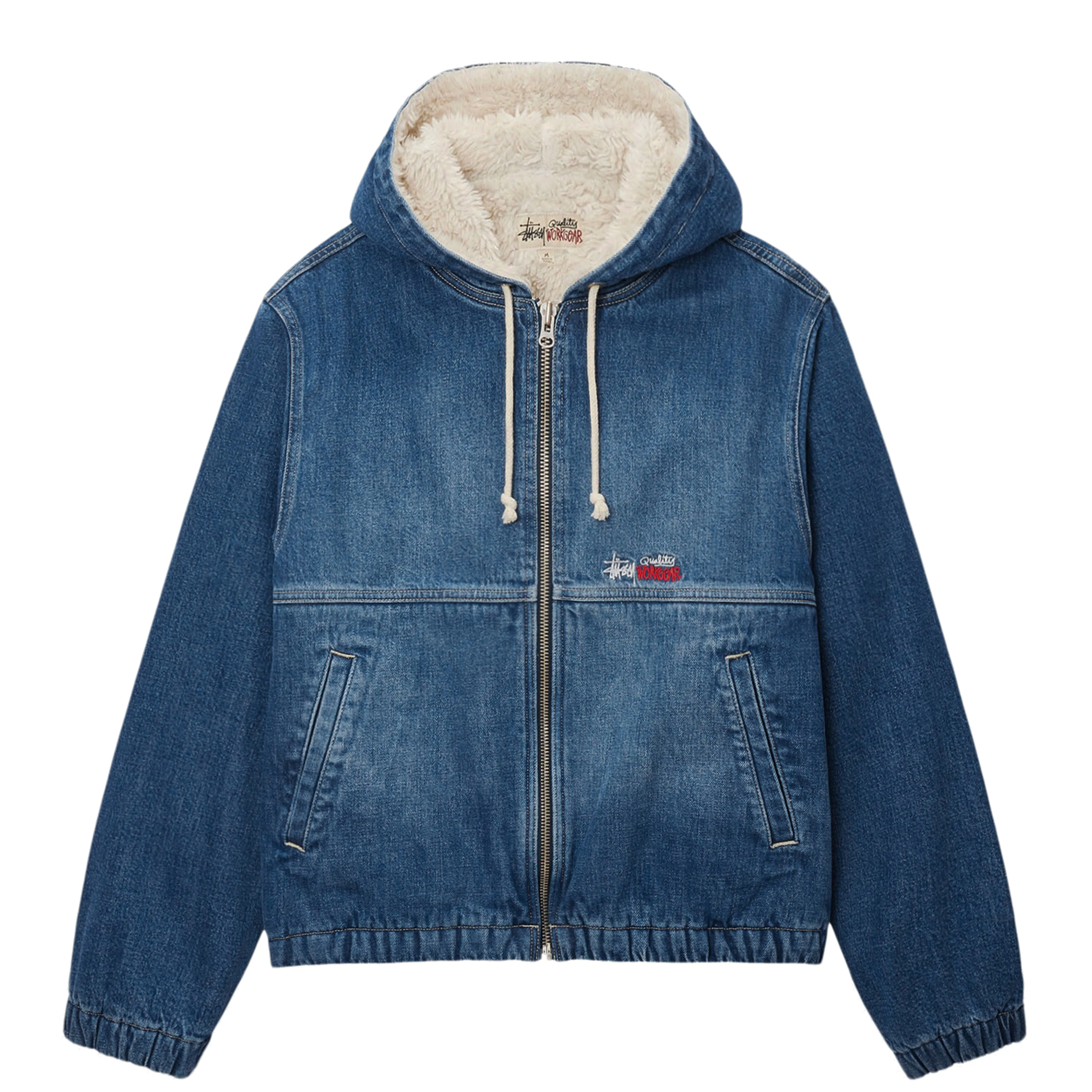 Stüssy - Men's Denim Sherpa Work Jacket - (Washed Blue)