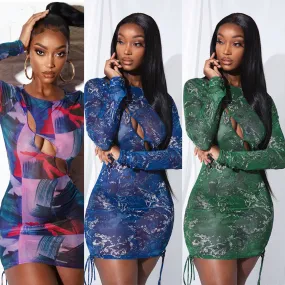 Thara Tie Dye Mesh Mini Dress