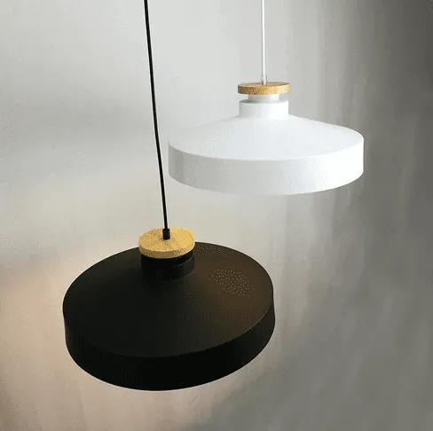 Tizia - Contrast Metal & Wood Pendant Lights