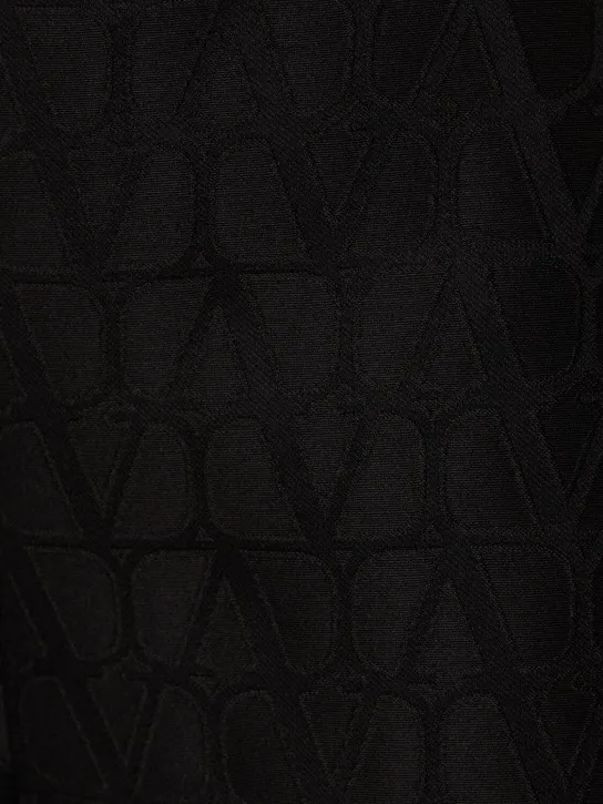 Valentino   Wool &amp; silk crepe high rise logo shorts 