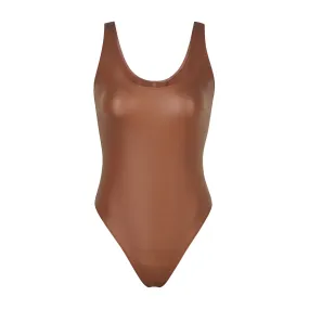 WET JERSEY TANK BODYSUIT | COPPER