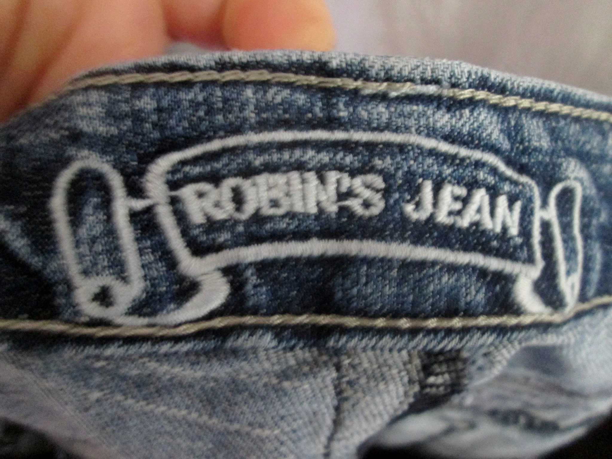 Womens Ladies ROBIN'S JEAN CHRETIEN JEANS ANGEL WINGS PANTS 26 BLUE Denim