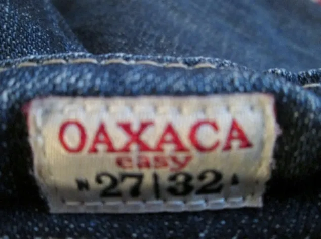 Womens MEK DENIM OAXACA JEANS Denim PANTS Dungarees BLUE 27 X 32 Embroidered