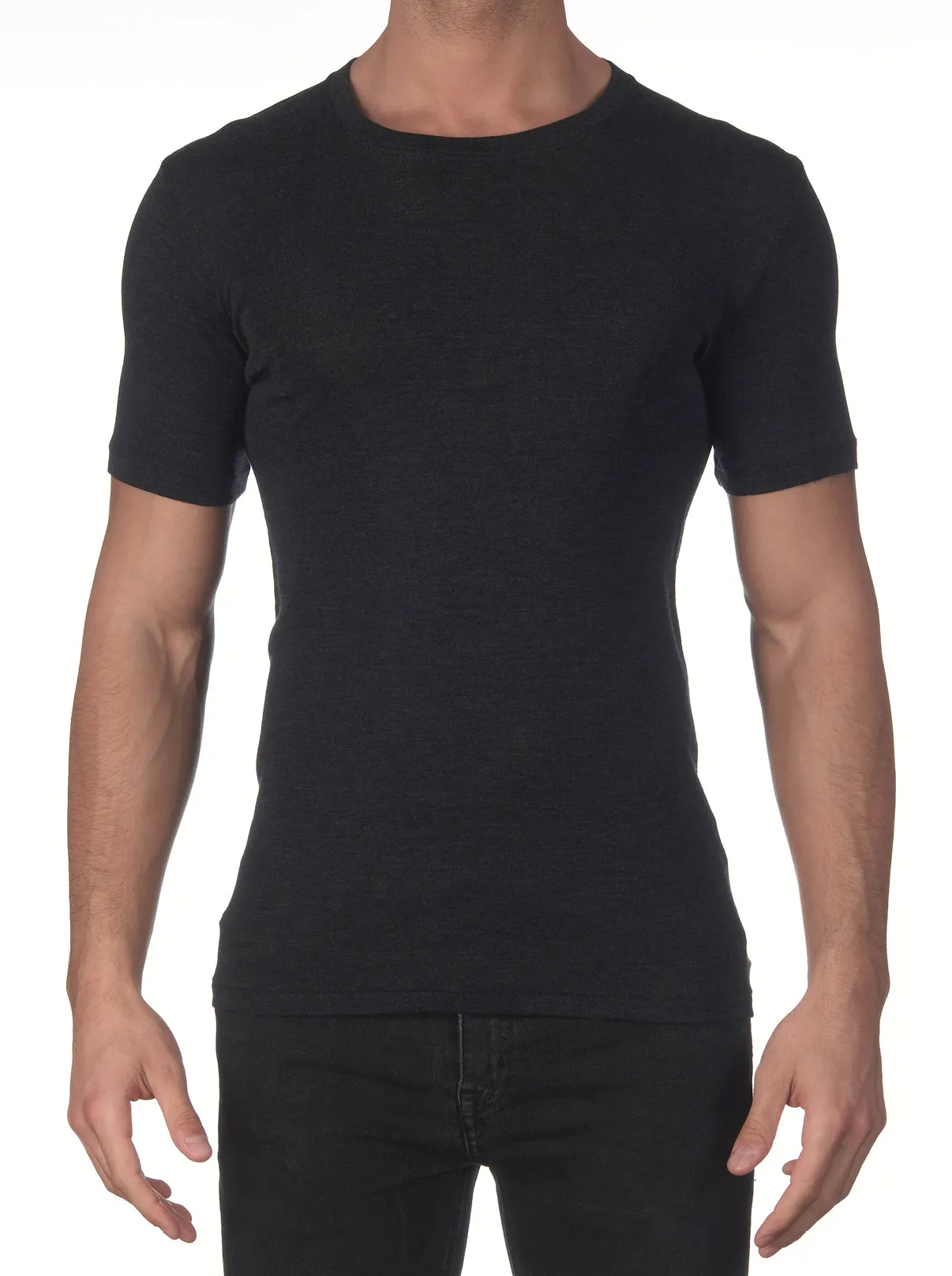 Wool and Silk Crew Neckline T-Shirt 624